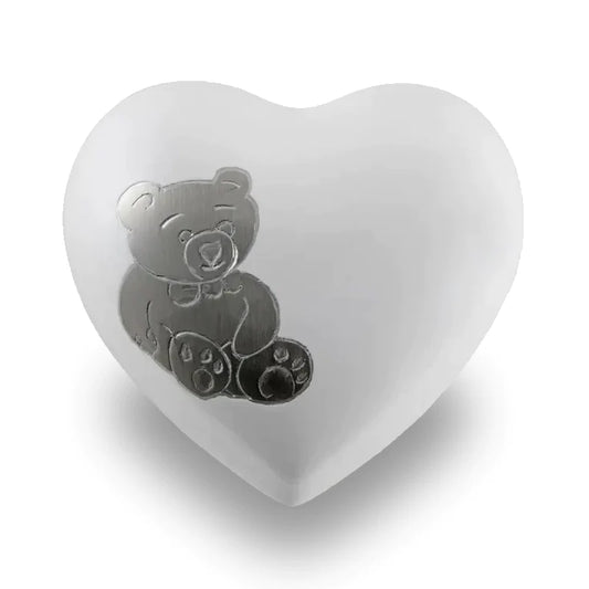 Brass Heart Urn - Teddy Bear - Personalized