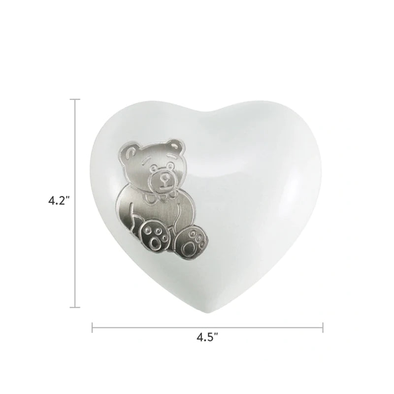 Brass Heart Urn - Teddy Bear - Personalized
